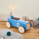 Porteur voiture en bois, vintage, trotteur, motricité équilibre, bleu, pour enfant à partir de 2 ans JANOD