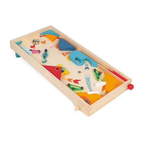 Flipper en bois FSC, arcade, vintage, jeu d'adresse, pour enfant à partir de 5 ans JANOD