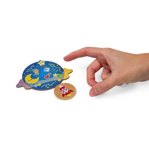 Jeu Speedy Rocket, jeu de société, famille, fusée, espace, jeu d'adresse pour enfant à partir de 4 ans JANOD