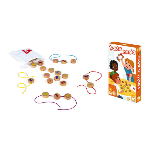 Jeu Pasta Mania, jeu de société, famille, pâtes, jeu de mémoire et association pour enfant dès 4 ans JANOD