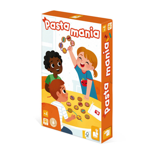 Jeu Pasta Mania, jeu de société, famille, pâtes, jeu de mémoire et association pour enfant dès 4 ans JANOD