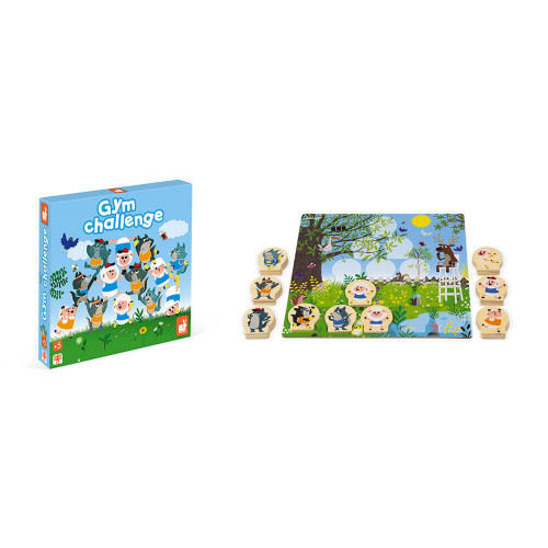 Jeu Gym Challenge, jeu de société, famille, stratégie motricité, pour enfant dès 5 ans JANOD