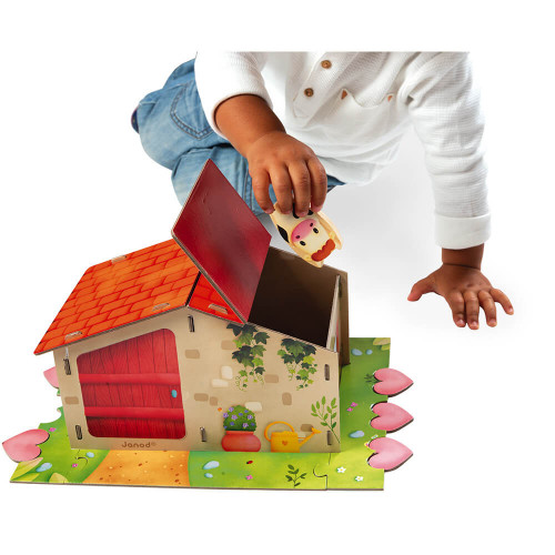 Jeu Farm Fun en carton FSC, jeu de société, famille, ferme, jeu de mémoire et association tactile pour enfant dès 2 ans JANOD