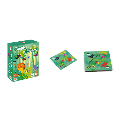 Jeu Jungle Pictures, jeu de société, famille, jeu de rapidité et stratégie en carton FSC pour enfant dès 5 ans JANOD