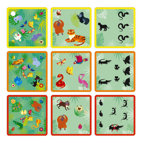 Jeu Jungle Pictures, jeu de société, famille, jeu de rapidité et stratégie en carton FSC pour enfant dès 5 ans JANOD