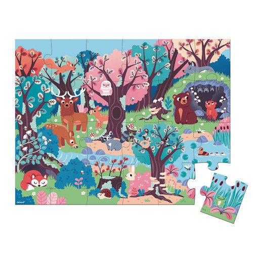 Puzzle magique La Forêt, carton FSC, 24 pièces, lumineux, pour enfant à partir de 3 ans JANOD