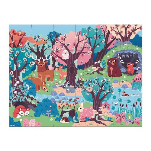 Puzzle magique La Forêt, carton FSC, 24 pièces, lumineux, pour enfant à partir de 3 ans JANOD