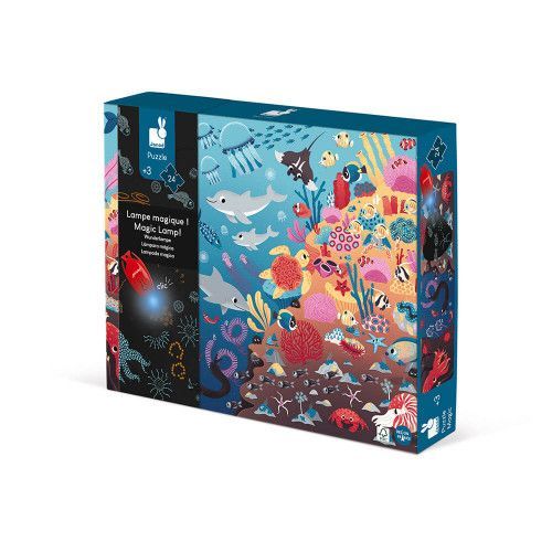 Puzzle magique l'Océan, carton FSC, 24 pièces, lumineux, pour enfant à partir de 3 ans JANOD