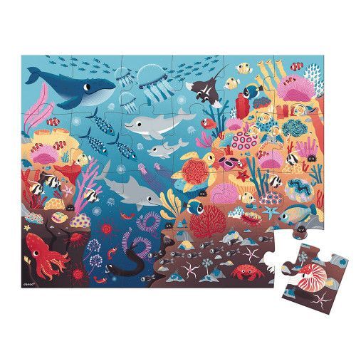 Puzzle magique l'Océan, carton FSC, 24 pièces, lumineux, pour enfant à partir de 3 ans JANOD