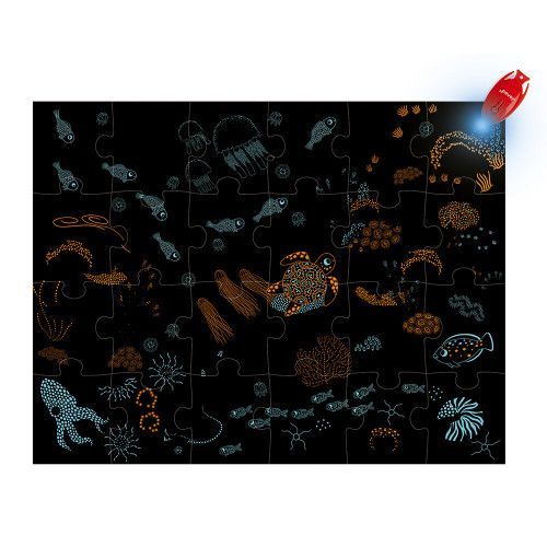 Janod - Magic Puzzle For Children The Ocean, 24 Pieces - Educational Game - Promotes Fine Motor Skills, Observation And Concentration - FSC Certified