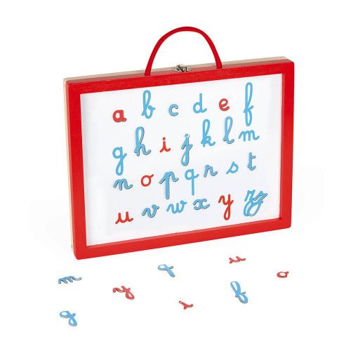 Mallette de lettres cursives 4 en 1 Essentiel en bois, ardoise magnétique, éducatif, alphabet, écrire en attaché, pour enfant dè