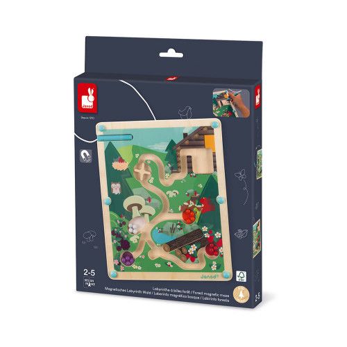 Labyrinthe magnétique avec billes - Jeu en bois pour enfant J05311 - Janod