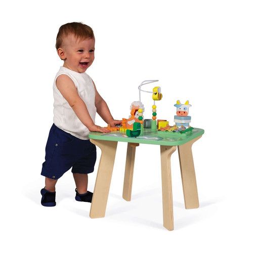 Table d'activité en bois Janod - Table d'éveil pour bébé multi jeux