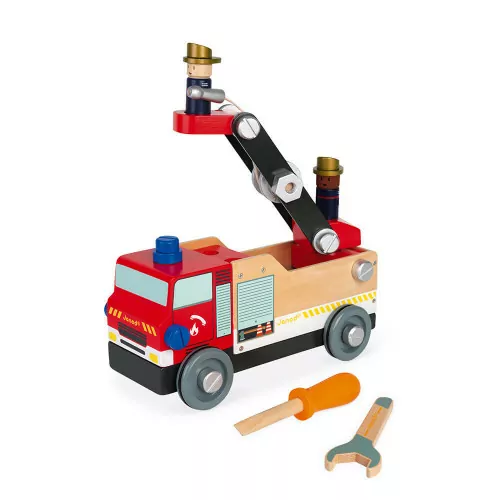 Camion de pompiers Brico'kids en bois, bricolage, véhicule, pour enfant à partir de 3 ans JANOD