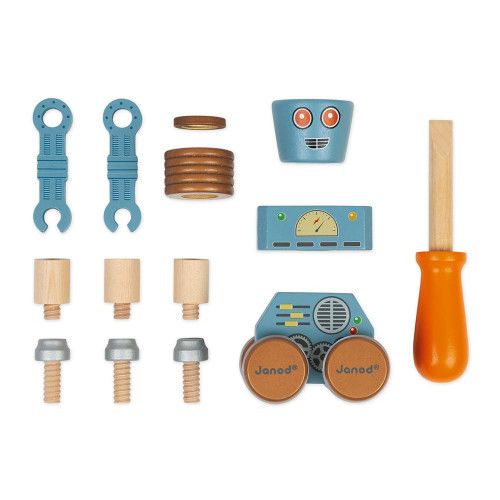 Robots à construire en bois Brico'kids, bricolage, construction, vintage, figurines pour enfant dès 3 ans JANOD