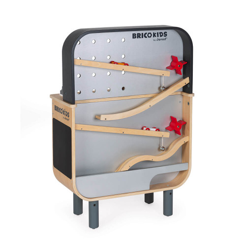 Etabli Reverso Brico'kids en bois, double-face, imitation bricolage, magnétique, descendeur, pour enfant dès 3 ans JANOD