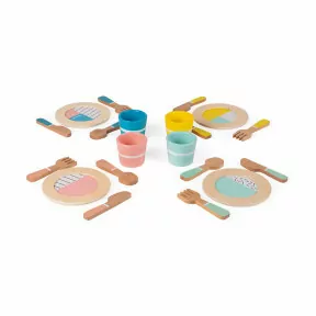 Dinette bois Set Cuisson 5 ustensiles Thème nature