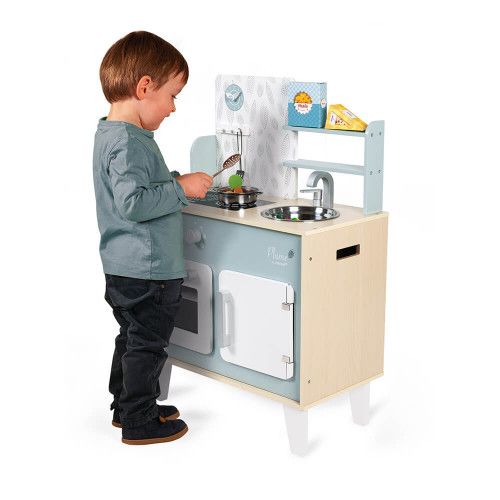 Cuisine Plume en bois, imitation dinette marchande, 5 accessoires, pour enfant dès 3 ans JANOD