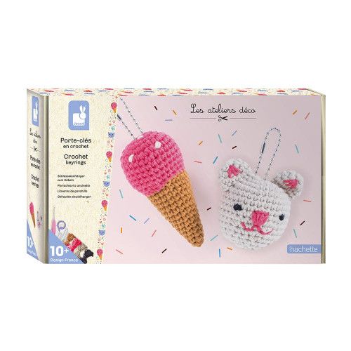 Ket Créatif Porte-clés en Crochet, loisir créatif, couture tricot, pour enfant dès 10 ans JANOD