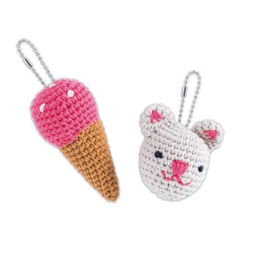 Ket Créatif Porte-clés en Crochet, loisir créatif, couture tricot, pour enfant dès 10 ans JANOD