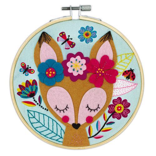 Kit Créatif Tambour en Feutrine et Broderie, loisir créatif, couture tricot, pour enfant dès 8 ans JANOD