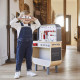 Etabli Reverso Brico'kids en bois, double-face, imitation bricolage, magnétique, descendeur, pour enfant dès 3 ans JANOD