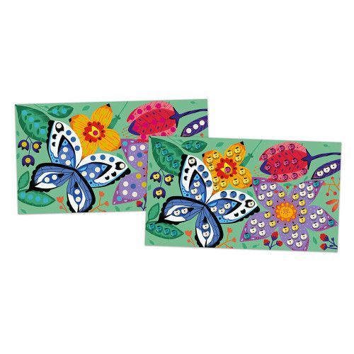 Kit créatif sequins à coller jardin merveilleux, loisir créatif, cartes à décorer, pour enfant dès 5 ans JANOD