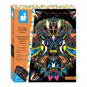 Kit creativo - Colorear mandalas y rotuladores fluorescentes Animales