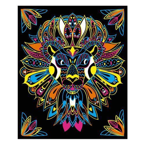 Kit créatif coloriages et feutres fluo animaux, loisir créatif, animaux à colorier, pour enfant dès 7 ans JANOD
