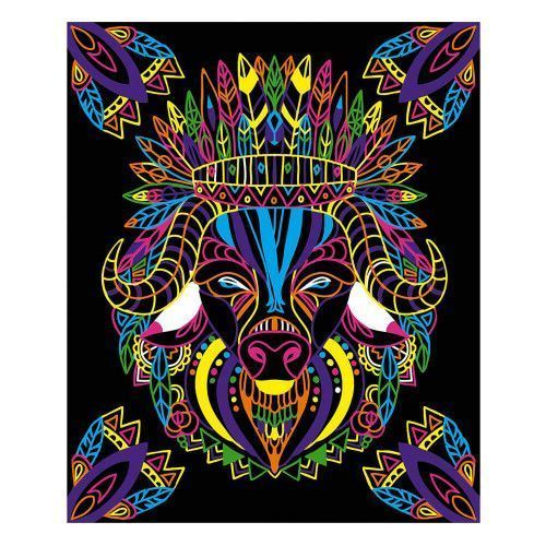 Kit créatif coloriages et feutres fluo animaux, loisir créatif, animaux à colorier, pour enfant dès 7 ans JANOD