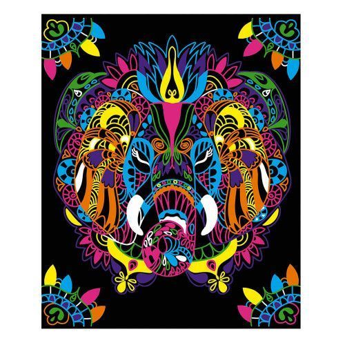 Kit creativo - Colorear mandalas y rotuladores fluorescentes Animales :  Pintura por Números y coloreado Janod - J07949