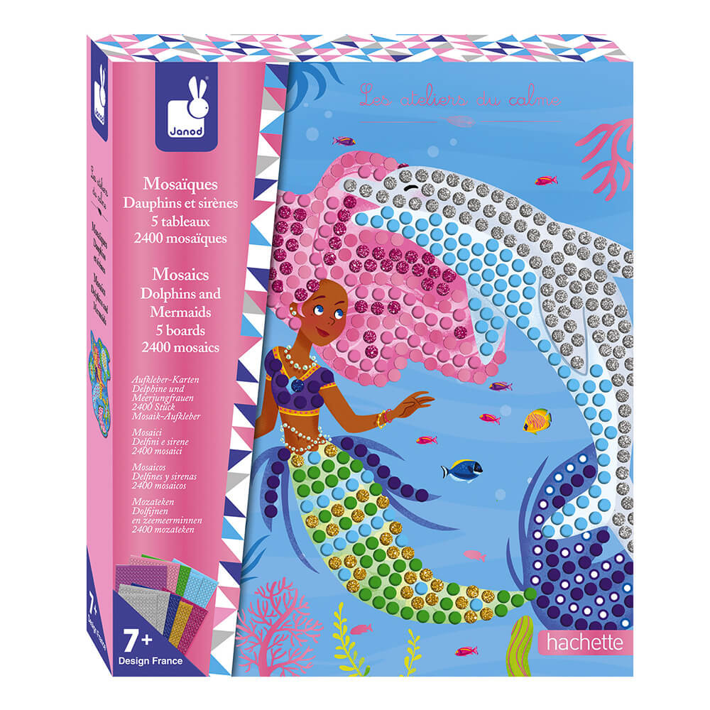 Kit Mosaïque Enfants - 10 Cartes Créatives + Autocollants Brillants + Crayons Aquarelle - Activité Manuelle 3-8 Ans - 8