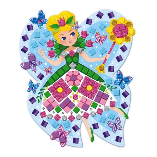 Kit créatif mosaïques princesses et fées, loisir créatif, tableaux à décorer, pour enfant dès 5 ans JANOD