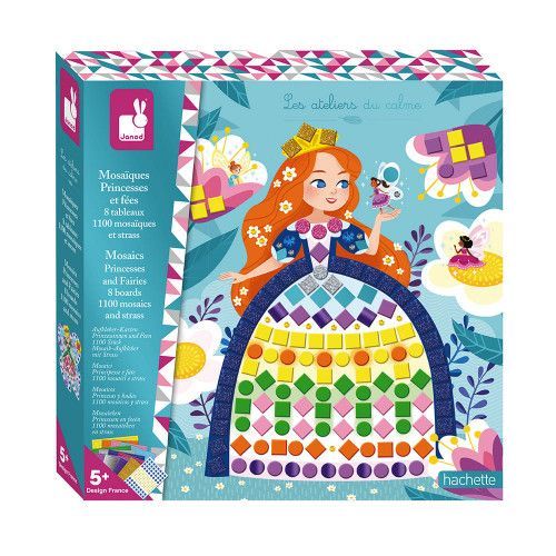 Kit créatif mosaïques princesses et fées, loisir créatif, tableaux à décorer, pour enfant dès 5 ans JANOD