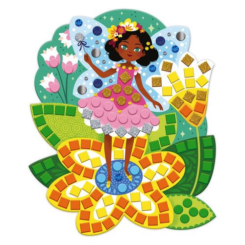 Kit créatif mosaïques princesses et fées, loisir créatif, tableaux à décorer, pour enfant dès 5 ans JANOD