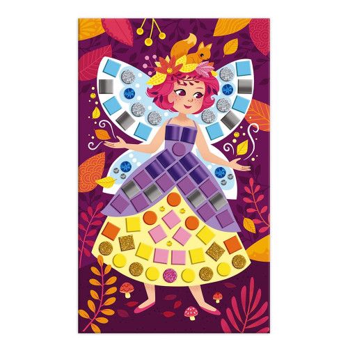 Kit créatif mosaïques princesses et fées, loisir créatif, tableaux à décorer, pour enfant dès 5 ans JANOD