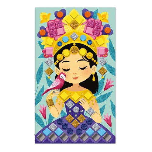 Kit créatif mosaïques princesses et fées, loisir créatif, tableaux à décorer, pour enfant dès 5 ans JANOD