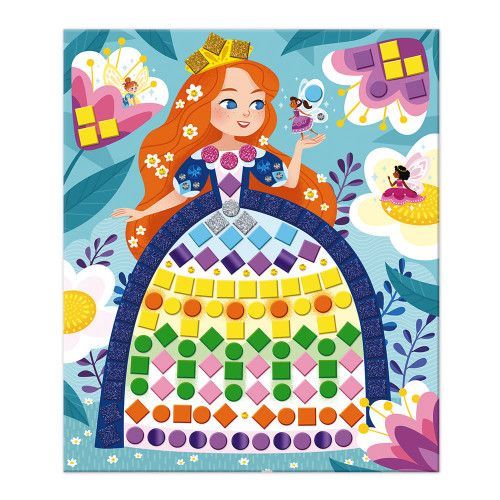 Kit créatif mosaïques princesses et fées, loisir créatif, tableaux à décorer, pour enfant dès 5 ans JANOD