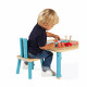 Chaise évolutive en bois, pieds réglables, fonction chaise et tabouret, pour enfant dès 18 mois JANOD