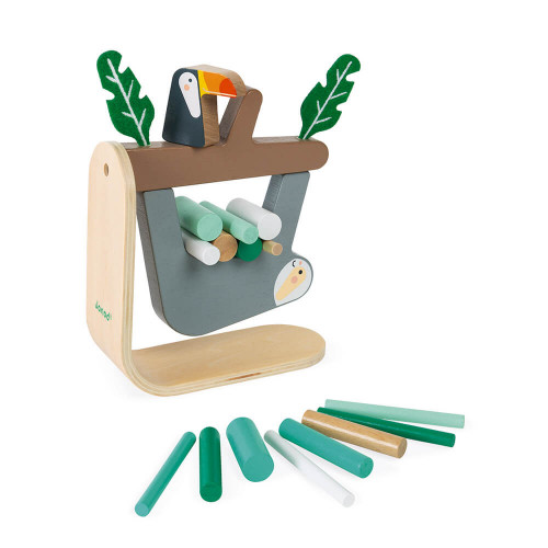 Paresseux jeu d'équilibre en bois, jeu d'adresse, un ou plusieurs joueurs, pour enfant dès 3 ans JANOD