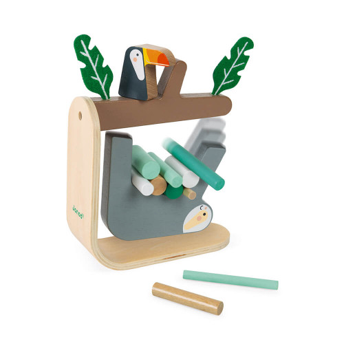 Paresseux jeu d'équilibre en bois, jeu d'adresse, un ou plusieurs joueurs, pour enfant dès 3 ans JANOD