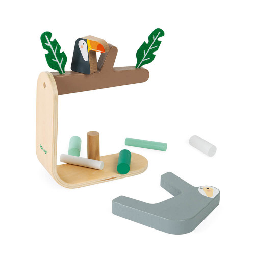 Paresseux jeu d'équilibre en bois, jeu d'adresse, un ou plusieurs joueurs, pour enfant dès 3 ans JANOD