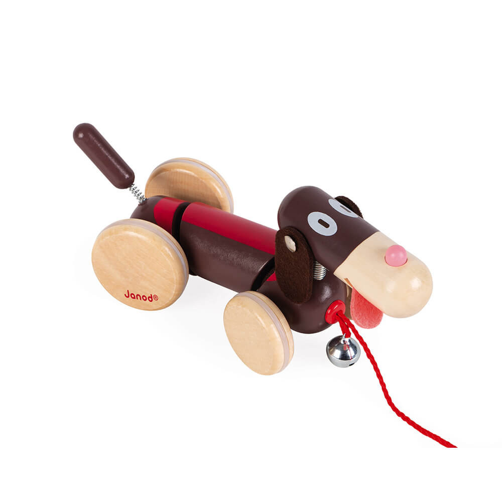Nachziehtier Ziehhund Holz für Kind Kleinkind Spielzeug NEU ♥ ♥ Ziehtier Hund 
