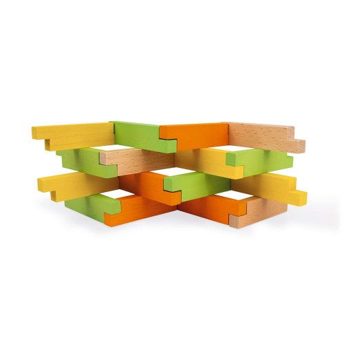 Set de construction 60 pièces en bois, jeu de construction, modèles inclus, pour enfant dès 4 ans JANOD