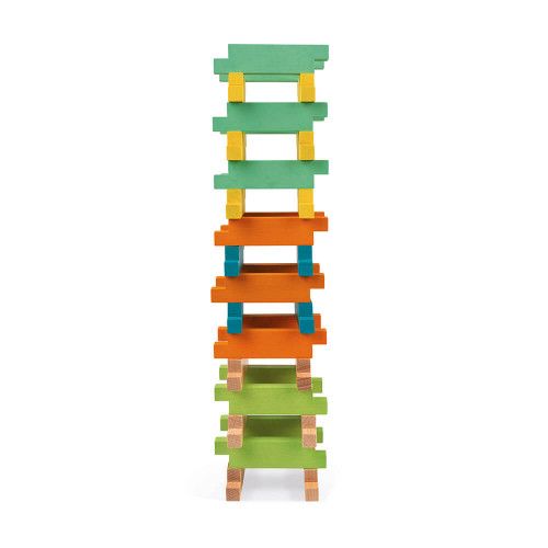 Blocs de construction en bois pour enfant - Jeu de 60 pièces Janod