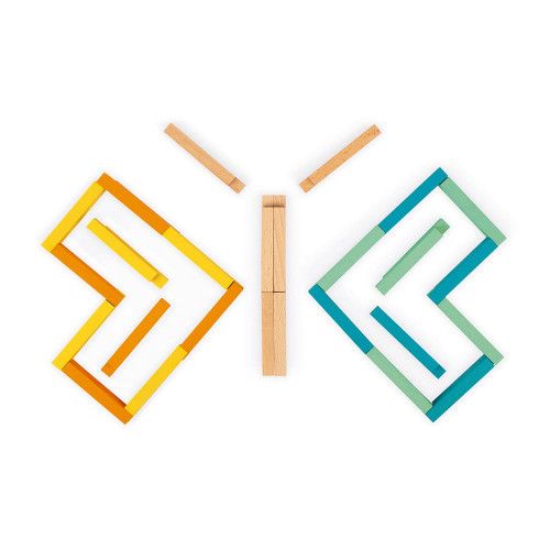 Set de construction 60 pièces en bois, jeu de construction, modèles inclus, pour enfant dès 4 ans JANOD