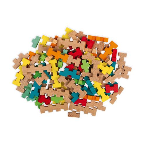 Jeu De Construction Baril 100 Pièces En Bois Enfant 3 Ans +