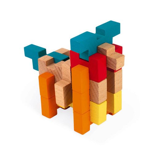 Seau de 100 Blocs en Bois 6 formes pour Jeu de Construction, Jeux de  construction