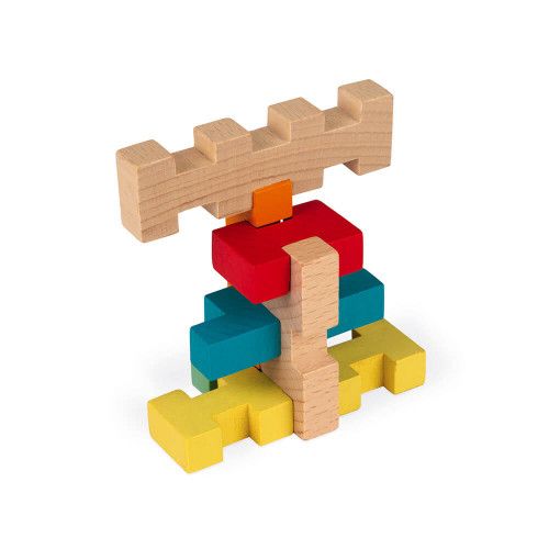 Set de construction 100 pièces en bois, jeu de construction, modèles inclus, pour enfant dès 6 ans JANOD