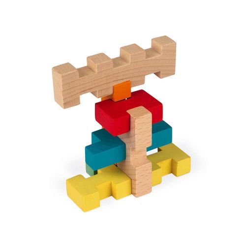 Seau de 100 Blocs en Bois 6 formes pour Jeu de Construction, Jeux de  construction